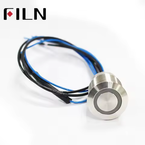 20A 250V 19mm Lock ON OFF Shortest IP68 Waterproof 12V LED Push Button Switch