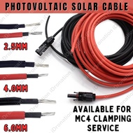 2.5mm2 4mm2 6mm2 2.5 4 6 mm2 Solar Cable DC Wire Red Black PV Photovoltaic Wire Tinned Copper Conduc