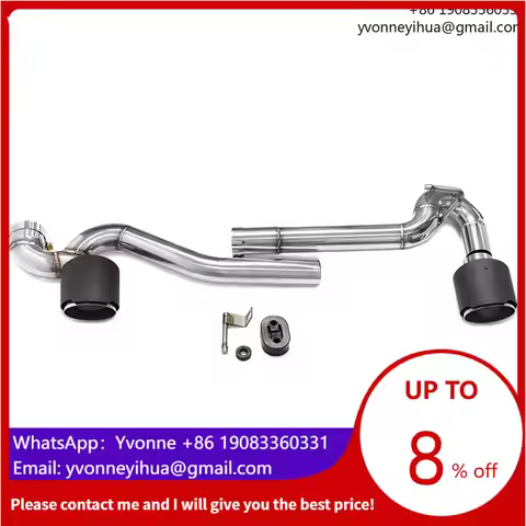 For BMW E90 E92 320d Exhaust 318i 320i 325i MT 304 Stainless Steel Real Carbon Fiber Dual Outlet Sil