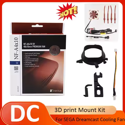 For SEGA Dreamcast DC 3D Print DC Cooling Fan Mount Kit Mini Noctua Fan Mod 3D Printed Parts + Fan A