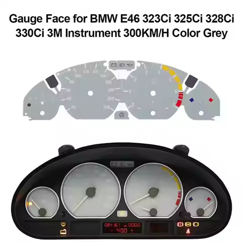 Gauge Face for BMW E46 323Ci 325Ci 328Ci 330Ci 3M Instrument 300KM/H Color Grey