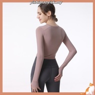 Lulu yoga sports long sleeve elastic fitness top with chest cushion CX711