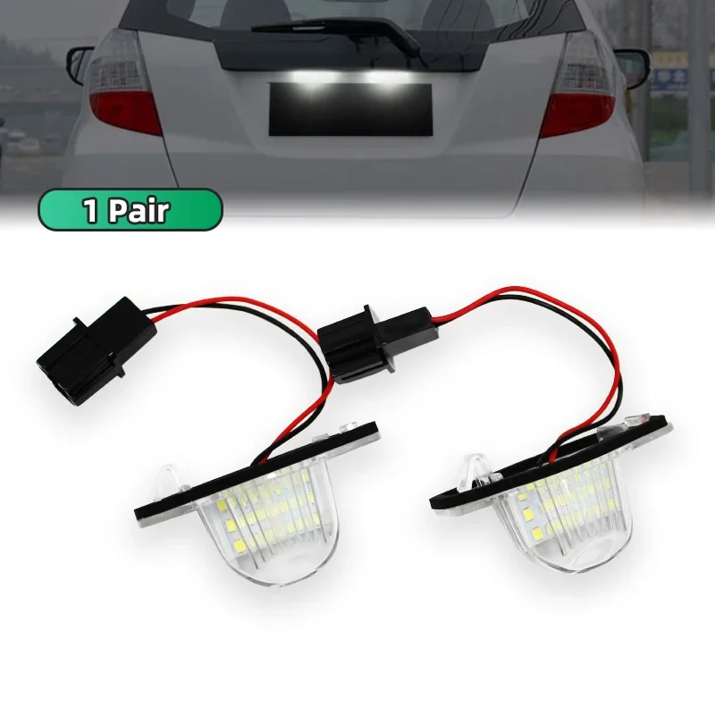 2Pcs LED Car Number License Plate Light for Honda Crv Fit Odyssey Jazz Hrv Frv CR-V Stream LED Numbe