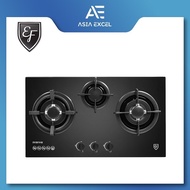 EF EFH 7630 TN VGB 3 BURNER BUILT-IN GLASS GAS HOB