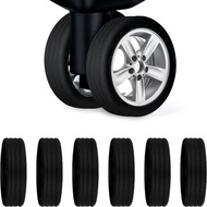SUKESI行李箱轮子硅胶套减震降噪旅行箱滚轮拉杆箱保护套万向轮轮套配件 黑色 8个装