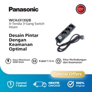 Panasonic Xtendia 3 Gang Switch Black