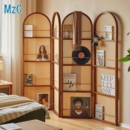 MzC Screen Folding Rattan Woven Screen Moving  Living Room Screen Hallway Retro Partition French Bed