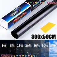 KUGIGI 1Roll 50x3m Car Foils, Sun Shade Scratch Resistant Window Tint Film, Durable Black VLT 1%-50%