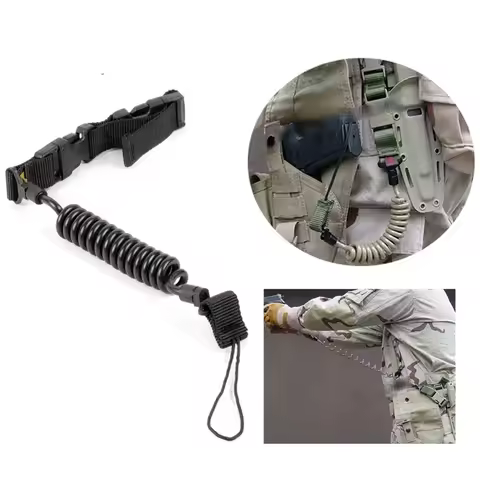 Telescopic Gun Sling Elastic Secure Lanyard Spring Handgun Pistol Sling Strap Belt Gun Rope Outdoor 