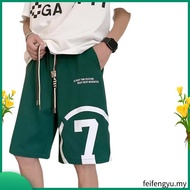 【Plus Size M-8XL Shorts】Korean Trendy Letter Number 7 Print Shorts Couple Unisex Strap Drawstring Ca