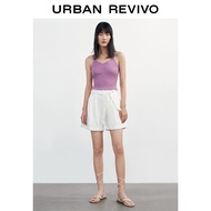 UR Basic Style Skinny Slimmer Look Threaded Short Base Solid Color Camisole Women Multicolor WB08B4C