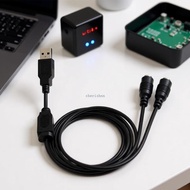 CH* USB-A to 2 Female Output Cable for Electronic Items Indoors DC5521 5525 35135