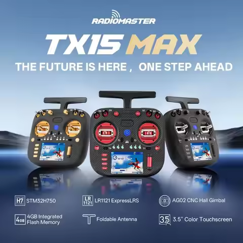 Radiomaster TX15 MAX Remote Control ExpressLRS AG02 CNC HALL GIMBAL LR1121 3.5inch Color Touchscreen