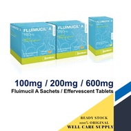 Fluimucil A Sachet 100mg/ Effervescent Tablet 600mg Cough Liquid Kahak (Child/ Adult)