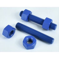 (AMPMECH) FLOUROCARBON COATED (OFFSHORE SPEC)/CORROSION PRF STUDBOLT, C/W 2 HEAVY HEX NUT & XYLAN, 1