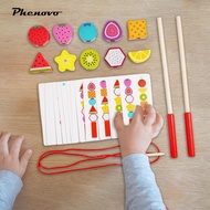 [Phenovo] Fine Motor Skills Toy Beads Stacking Educational Learning Kids Toy Portable for Basic and 