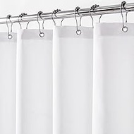 Felisa Waterproof Fabric Shower Curtain Liner (White, 84" W x 72" L)
