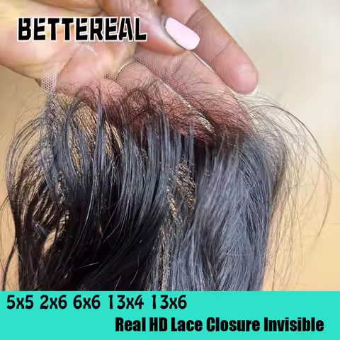 Real HD 5x5 2x6 6x6 Invisible Undetectable Thinest Lace Closure Brazilian Human Hair 13x4 13x6 Lace 