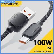 SANJI ESSAGER USB TYPE C FAST CHARGING DATA CABLE 7A 100W 1M 2M 1 2 METER MULTIFUNCTIONAL ES X46 BLA