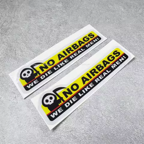 2x Warning Sticker No Airbag We Like Real Man Funny Car Styling Vinyl Helmet Auto Window Tail Decal 