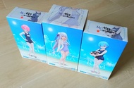 全新 未開封 世嘉 水着 泳裝 愛密利亞，雷姆，拉姆 一套, Sega Swim Suit Emilia, Rem, Ram set