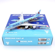 YY Wings Korean Airlines Boeing B747-8F HL7629 HL7630 Alloy Airplane Model 1/400