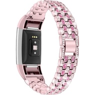 Bling Strap Compatible For Fitbit Charge 2 Strap, Women Men Stainless Steel Rhinestone Replacement C