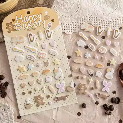 1 Pc Cute Cartoon Colorful Felt 3D Stickers Elements DIY Scrapbooking Journaling Diary Notebook Deco