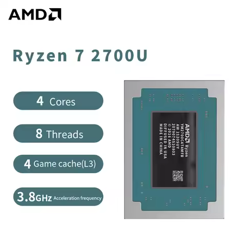AMD R7 2700U Ryzen 7 2700U Processor 3.8GHz 4-Core 8-Thread 4MB Game Cache 14NM TDP 12-25W Socket FP