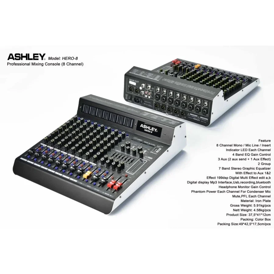 MIXER ASHLEY HERO 8 / HERO8 ORIGINAL 8 CHANNEL