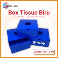 Tissue Box Large Square Plasticbiru for Home Business, Shop, Gopay Tissue Box Holder