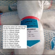 Jaring ikan arida 0.20 100md/100yds tate UKURAN TINGGAL PILIH jaring arida pukat ikan jaring ikan se