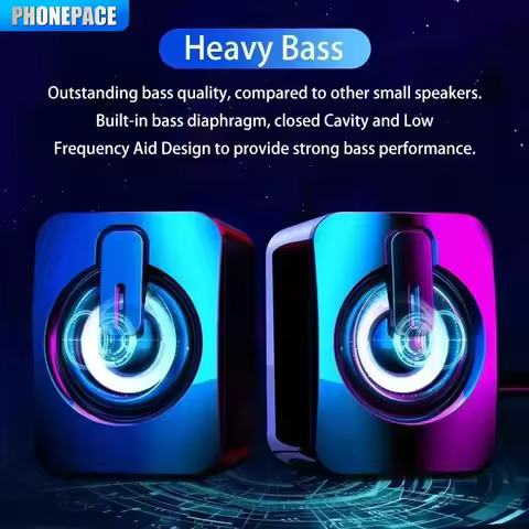 Computer Speaker Stereo Sound With Microphone 3.5mm AUX Home Office PC Speaker for Macbook Desktop N