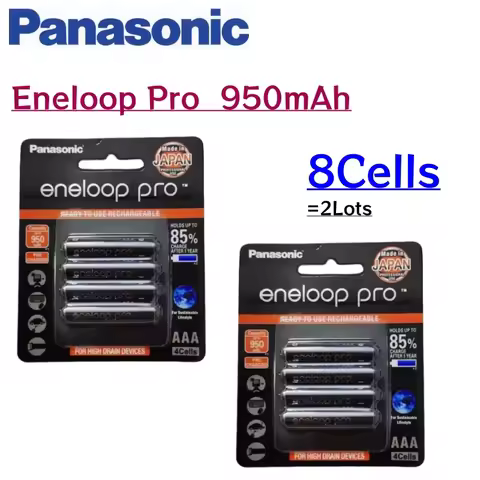 8Cells Original Panasonic Eneloop Pro AAA 950mAh 1.2V Ni-MH Battery For Camera Flash Game Controller