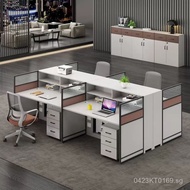 /Screen Partition Group Workstation Person6Desktop Computer&4Modern Minimalist Office Desk Chair Set