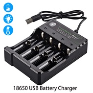 18650 Battery USB Charger 1/2/4 Slots Rechargeable Lithium Battery Charger With LED Light Charging For 18650 16650 14650 16340