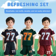 Boys' Sports Tank Set - Number 77 Breathable Short-Sleeve Outfit