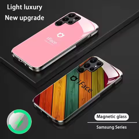 Fashion i-IFacES Design Phone Case For Samsung S25 S24 S23 S22 S21 S20 Plus Ultra Note20 Glass Magne