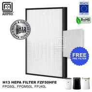 AIRPRO Sharp FZ-F50HFE H13 HEPA Air Purifier Filter for FP-G50L, FP-GM50L, FP-J40L, FP-JM40E
