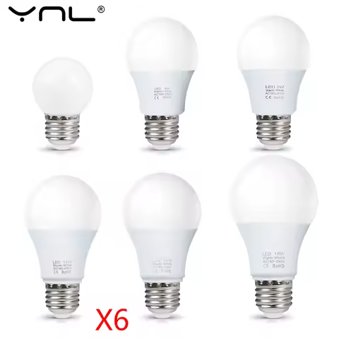 6pcs/Lot E27 LED Lamp 220V 3W 6W 9W 12W 15W 18W Spotlight Lampada Led Light Bulbs Living Room Home I