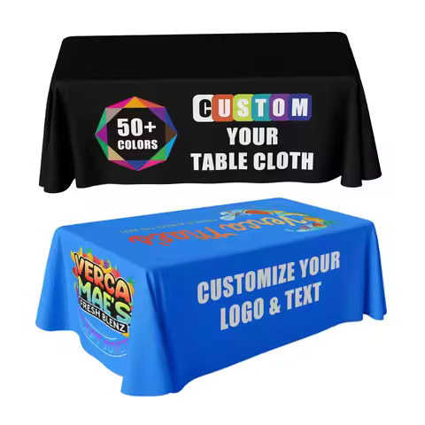 Customizable personalized tableclothsCorporate logo imprinted tablecloths 4ft/6ft/8ft For home parti