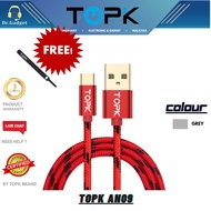 ⚡ FLASH SALE ⚡ TOPK 3.0A Fasting Cable AN09 1M Gold Plating Nylon Weave Micro USB Type-C Charging Ca