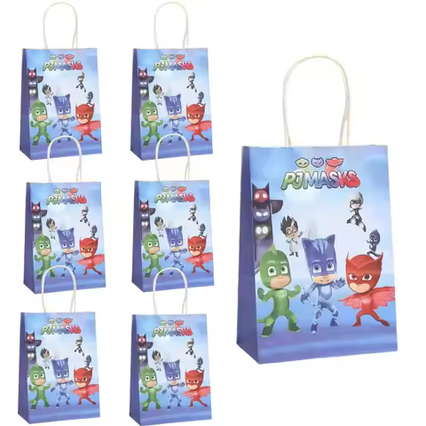 PJ Masks Gift Bags Birthday Decoration PJ Mask Handle Bag Connor Paper Bag Candy Bag Baby Shower Kid