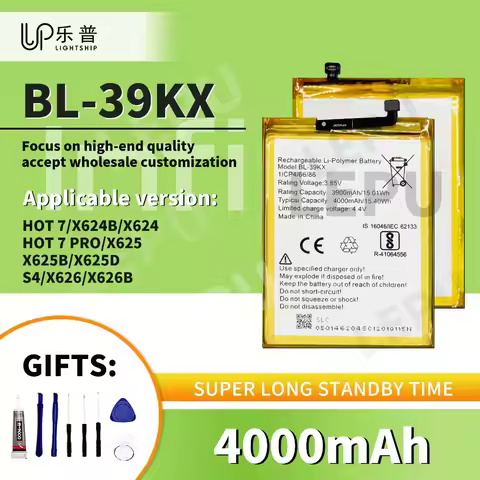 INFINIX HOT 7 PRO Original Battery BL-39KX 4000mAh for INFINIX S4 X624B X624 X625 X625B X625D X626 X