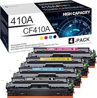 410A Toner Cartridge 4 Pack(1BK/1C/1M/1Y): Compatible Replacement for HP 410A Color M452dn M452dw M4