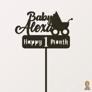 SIAPKIRIM Custom Cake Topper (Tusukan Kue) - Baby 1 Month/Bayi 1 Bulan