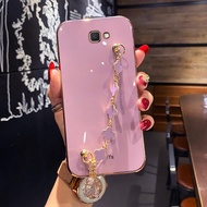 Casing samsung j7 prime samsung j4 plus samsung j6 plus Phone Case softcase Shockproof with Bracelet for girl Silicone new design