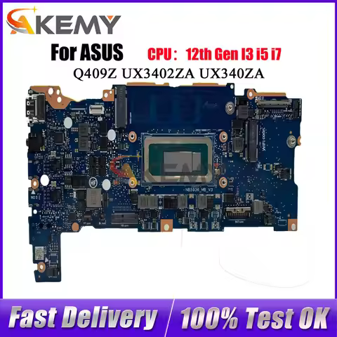 UX3402ZA Laptop Motherboard For ASUS ZenBook UX340ZA UX3402 Q409Z Notebook Mainboard With 12th Gen I