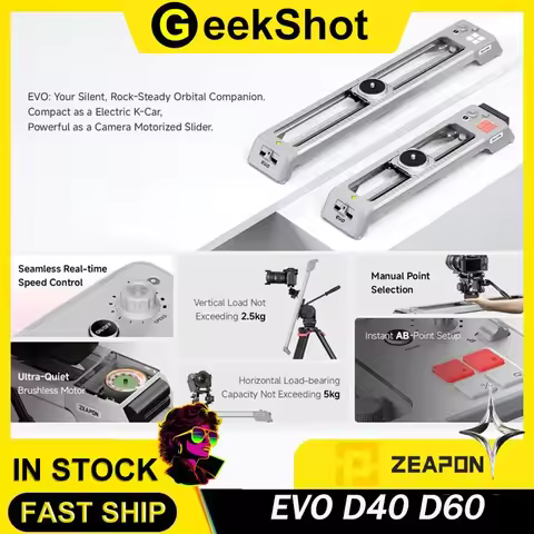 Zeapon EVO D40 D60 Motorized Slider Silent Slide Rail Aluminum Alloy for DSLR Camera Video Shooting 
