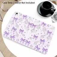 1pc PU Leather Case, Elegant Light Purple Bowknot UV Printed Pattern, Flip Cover Desk Protector With